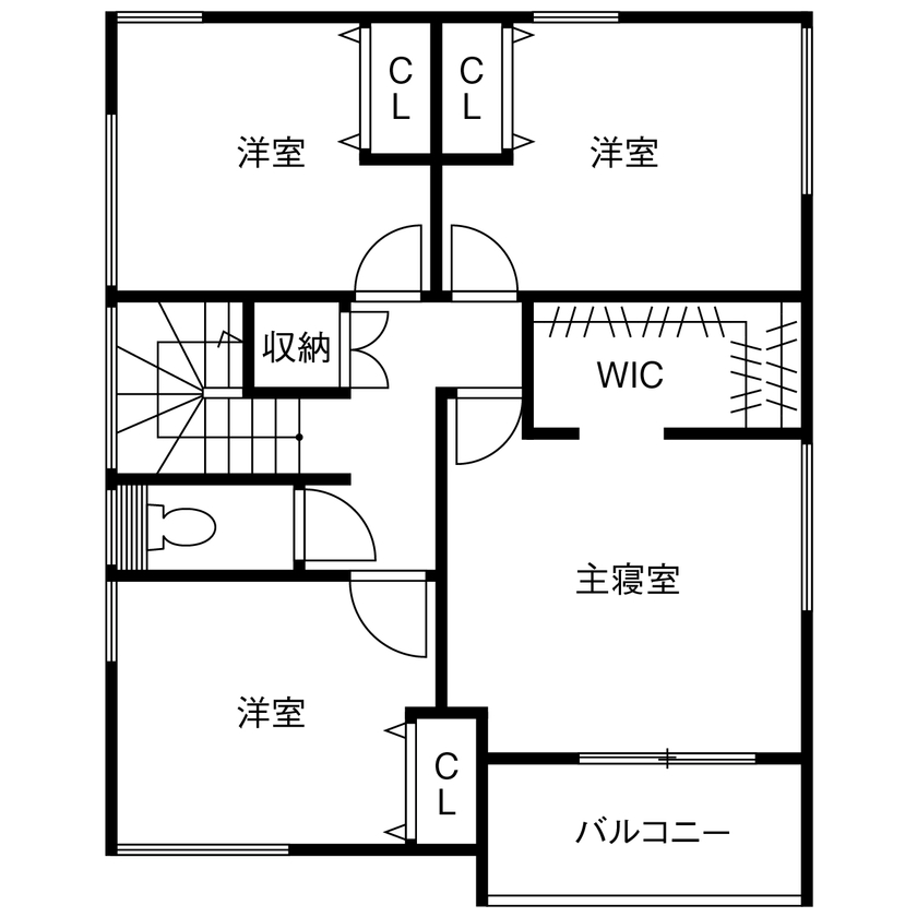 AREX/アーレックス 【名古屋市/1000万円台/30坪台/間取り図有】内土間とリビングが緩やかにつながり「和」の心地よさが包む家の間取り図（4LDK＋内土間）2階