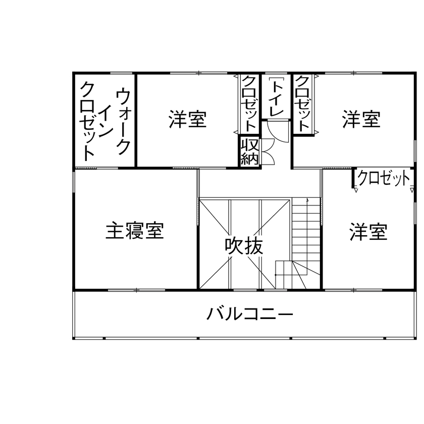 ORIBE 【各務原/1000万円台/ビルドイン/間取り図有】インナーガレージ付きカリフォルニアテイストのZEHハウスの間取り図（5LDK＋ガレージ）2階