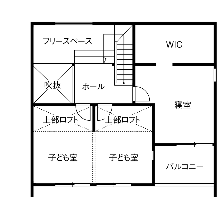 ORIBE 【可児市/2000万円台/間取り図有】選んで足して、簡単にセンスよく。北欧デザインのセミオーダー住宅の間取り図（3LDK＋WIC）2階