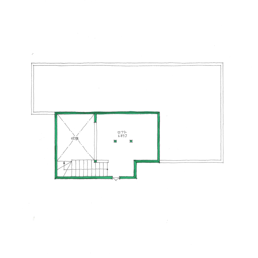おいしいおうち 【2550万円/二世帯住宅/33坪/間取り有】時をつないでいく桧の家。二世帯が心地よい距離感で暮らすプランの間取り図（2DK＋2LDK＋ロフト）ロフト