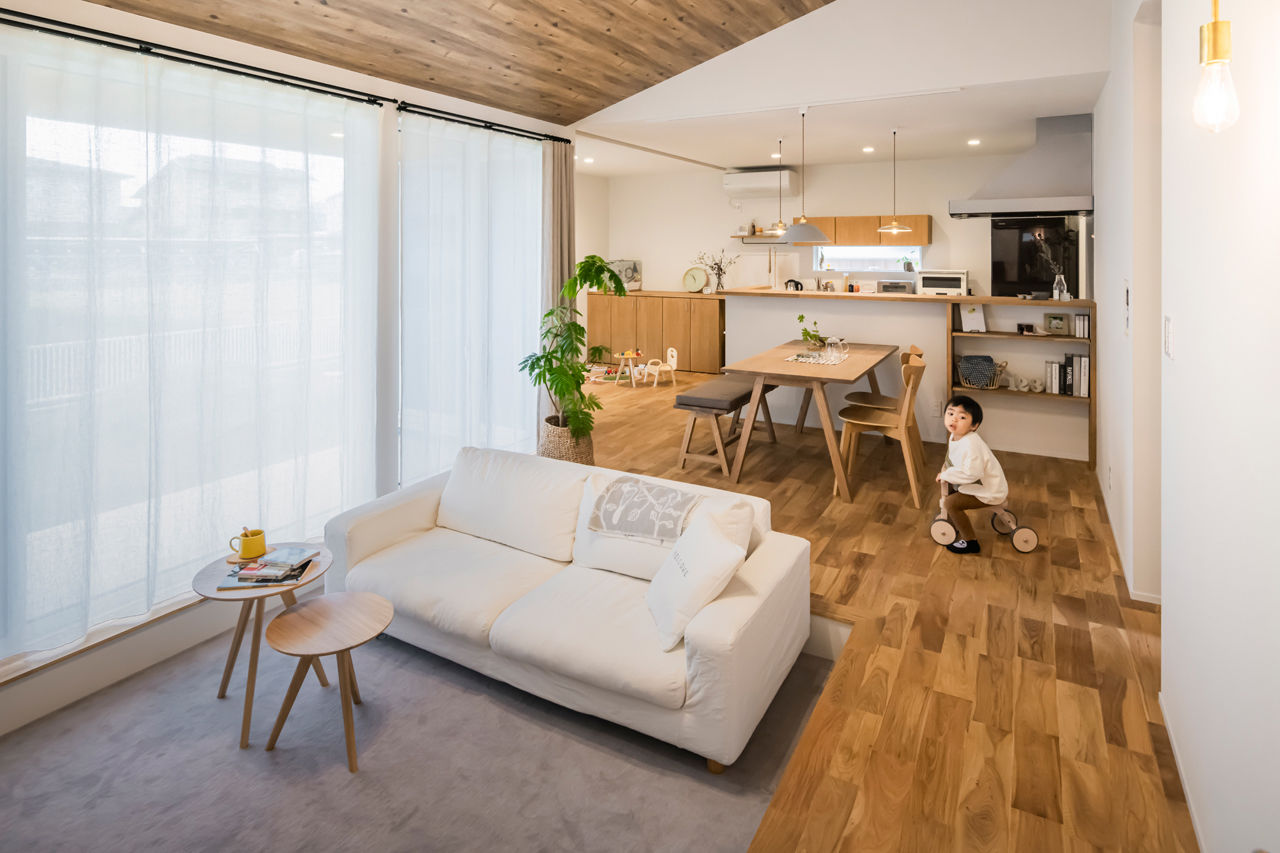 グランハウス 一級建築士事務所 【1000万円台/平屋/20坪台/間取り図】甘さを抑えた大人可愛い平屋。効率的な間取りで回遊動線や遊び場もの建築実例画像3