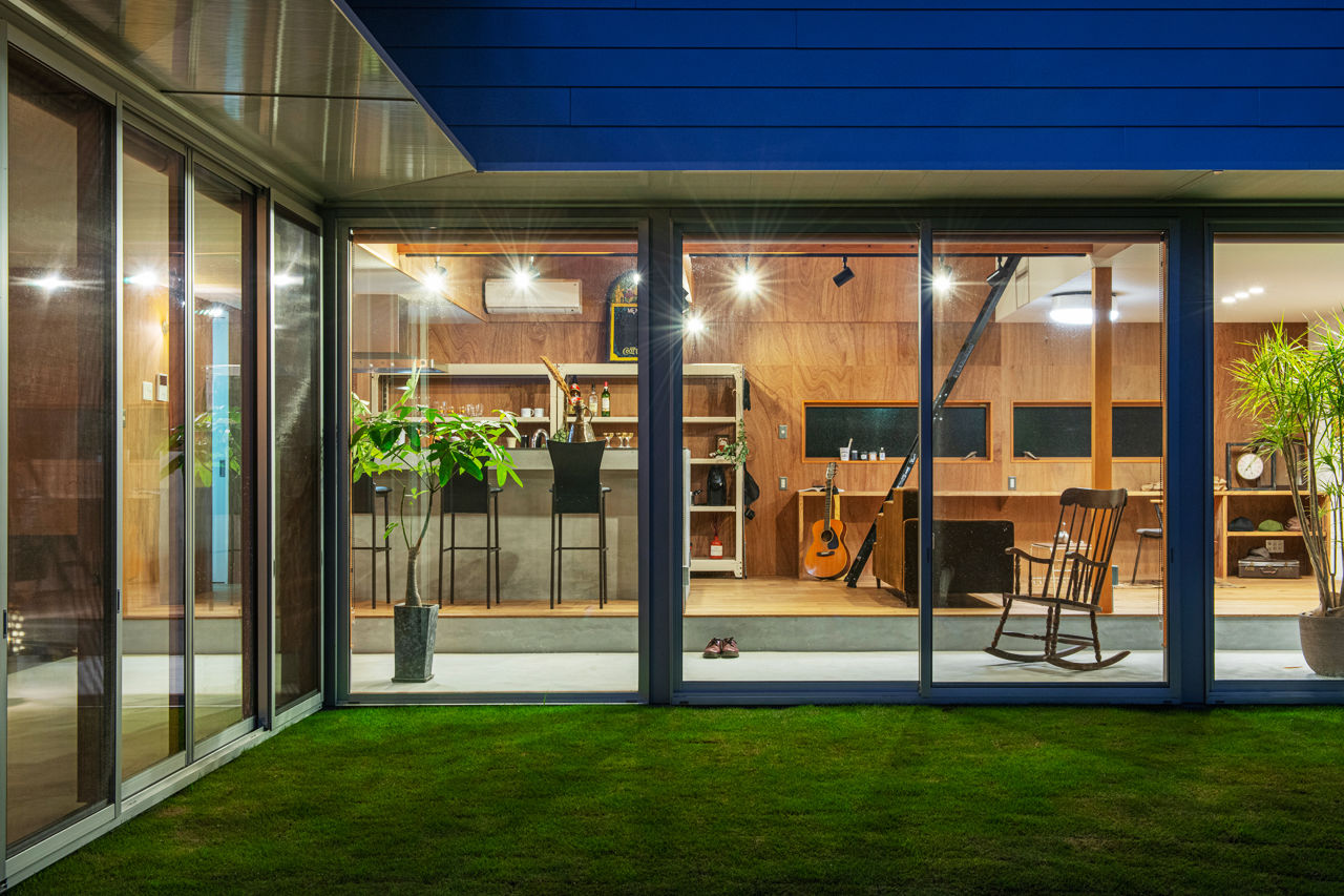 グランハウス 一級建築士事務所 【1000万円台/平屋/20坪台/1LDK/モダン/土間/間取り図】緑の眺めを取り込む絶景のL字型のコンパクトな平屋の建築実例画像3