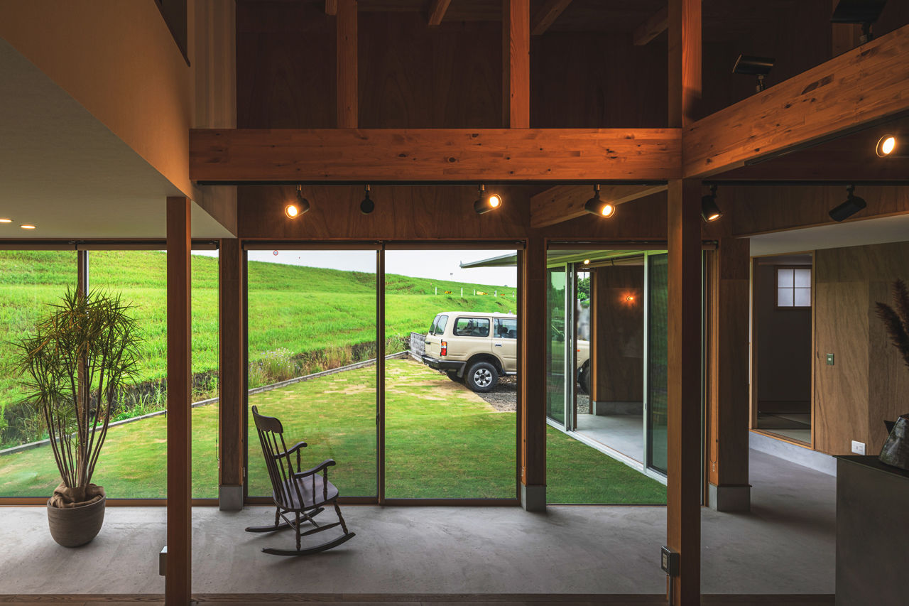 グランハウス 一級建築士事務所 【1000万円台/平屋/20坪台/1LDK/モダン/土間/間取り図】緑の眺めを取り込む絶景のL字型のコンパクトな平屋の建築実例画像7