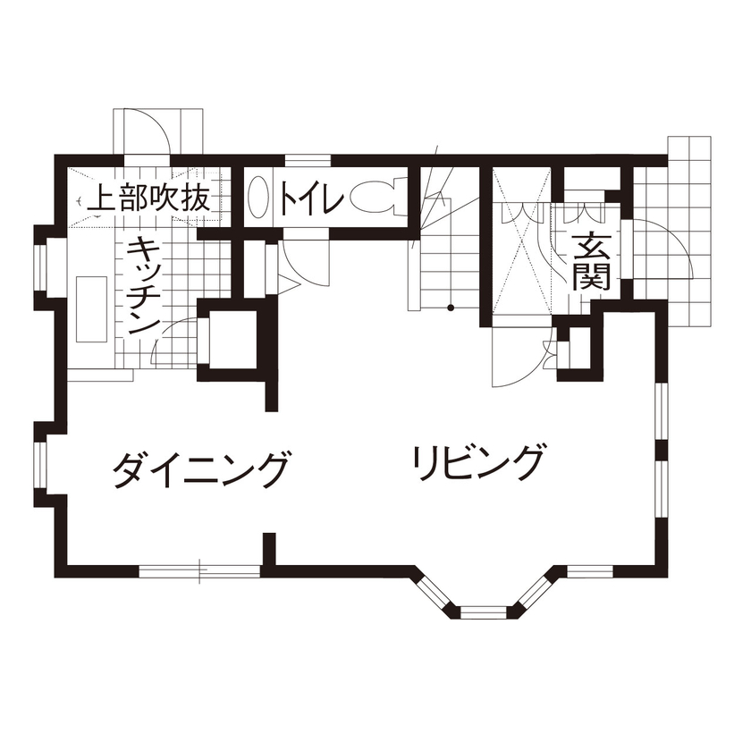 デザインハウス・エフ 【2000～2499万円・間取りあり】コロニアル様式の3階建てを21坪の狭小地にこだわりのオーダーメイドでの間取り図（3LDK）1階