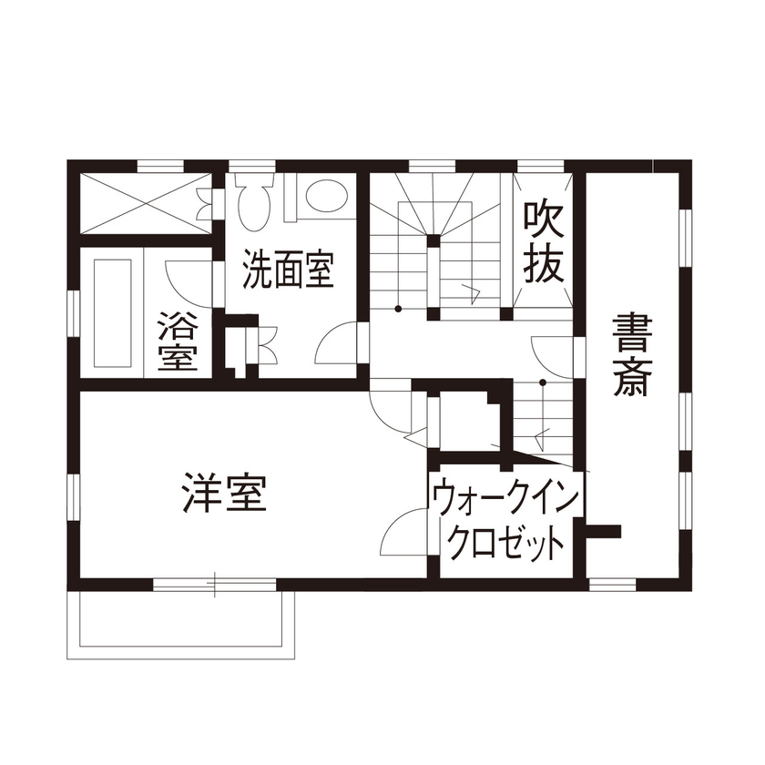  デザインハウス・エフ 【2000～2499万円・間取りあり】コロニアル様式の3階建てを21坪の狭小地にこだわりのオーダーメイドでの間取り図（3LDK）2階