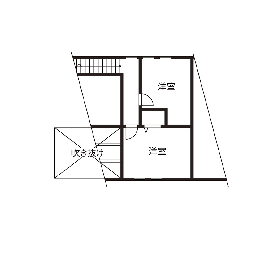  デザインハウス・エフ 【1000万円台/20坪台/間取り図/平屋風】アンティーク家具が映える、可愛らしいプロヴァンス風の住まいの間取り図（3LDK）2階