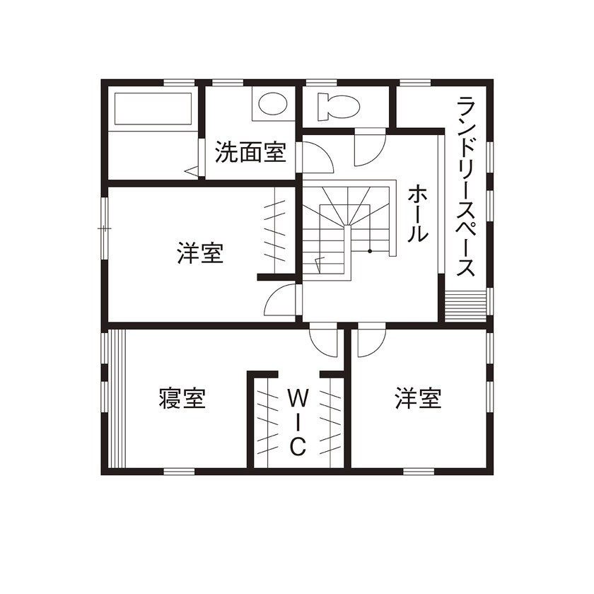 デザインハウス・エフ 【1500万～1999万円・間取りあり】淡いグリーンのラップサイディングが映えるアメリカンハウスの間取り図（3LDK）2階