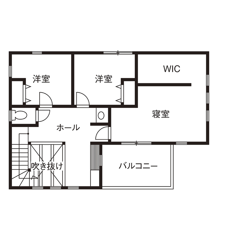  デザインハウス・エフ 【1000万円台/30坪台/間取り図/書斎/吹き抜け】「大好き」が沢山詰まった、おしゃれ可愛い北欧スタイルの家の間取り図（4LDK）2階
