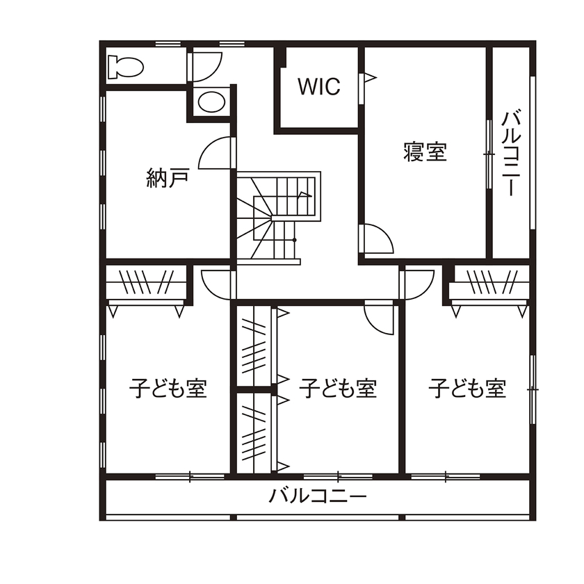  デザインハウス・エフ 【2000万円台/間取り図/店舗併用/二世帯住宅】ラップサイディング カバードポーチが映えるアメリカンハウスの間取り図（5K以上）2階
