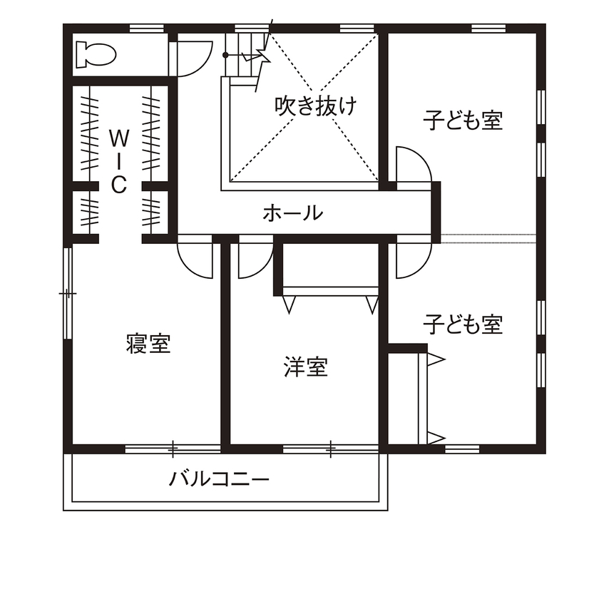  デザインハウス・エフ 【1000万円台/38坪/間取り図】変化に富んだ空間が魅力。本場のデザインを表現したプロヴァンスのお家の間取り図（4LDK）2階