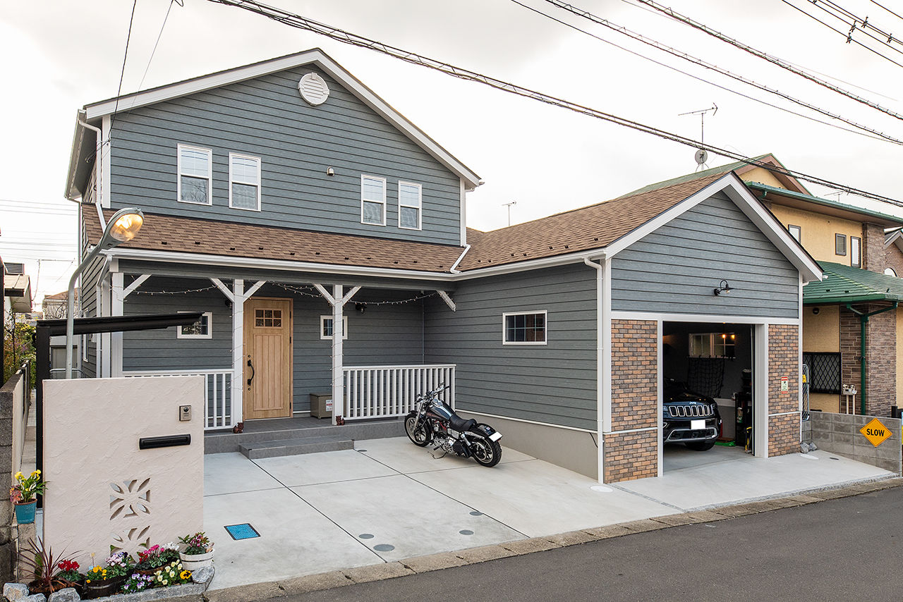  デザインハウス・エフ 【2000万円台/40坪台/ガレージ/間取り図】昔観た映画のような、ビルトインガレージ付きアメリカンハウスの建築実例画像1