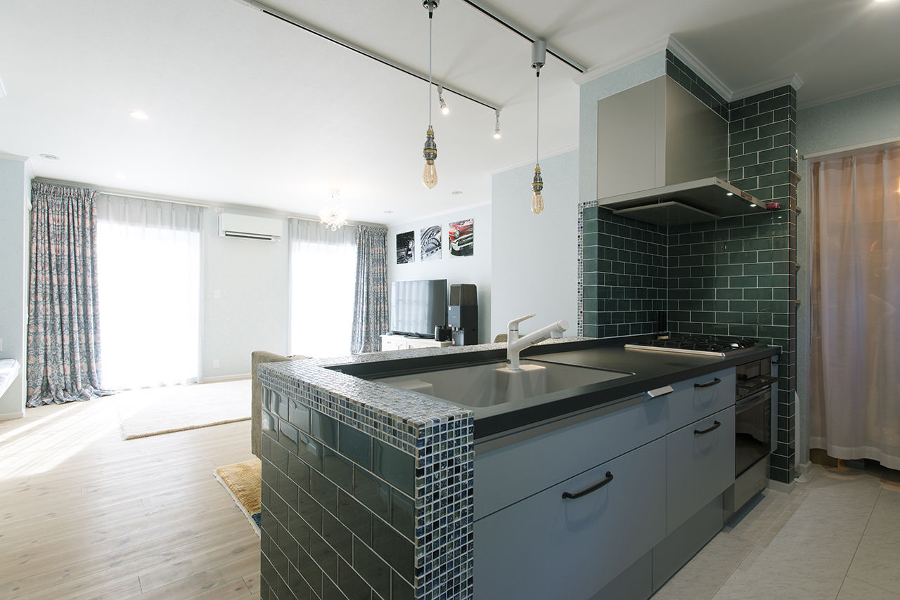  デザインハウス・エフ 【1000万円台/26坪/平屋/無垢材/間取り図有】ブルーの統一感が爽やかなアメリカンフラットハウスの建築実例画像5