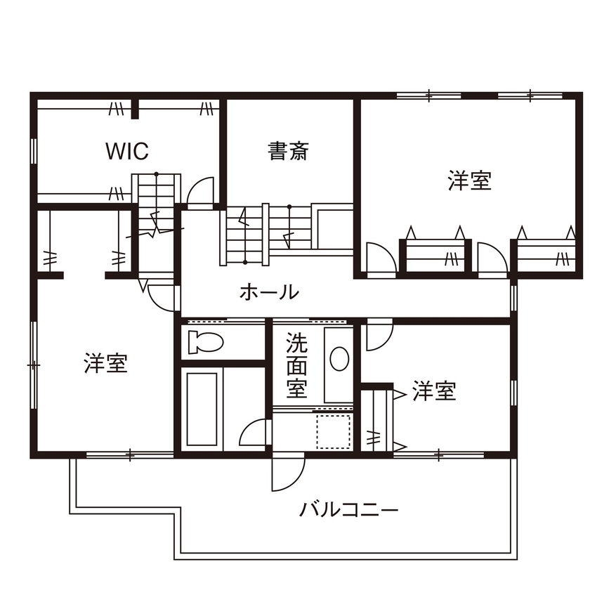 アゼリアホーム｜賃貸併用・設計・管理 【川崎市/変形地/防音室】本格的なスタジオを備えた、ホテルライクな住まいの間取り図（3LDK＋S＋スタジオ）2階