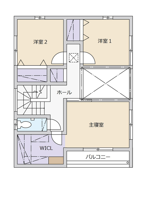 悠悠ホーム 【1500万円～1999万円で建てた家】家族の理想を実現した収納力！子ども達とのびのび快適に過ごす家事動線の間取り図（4LDK）2階