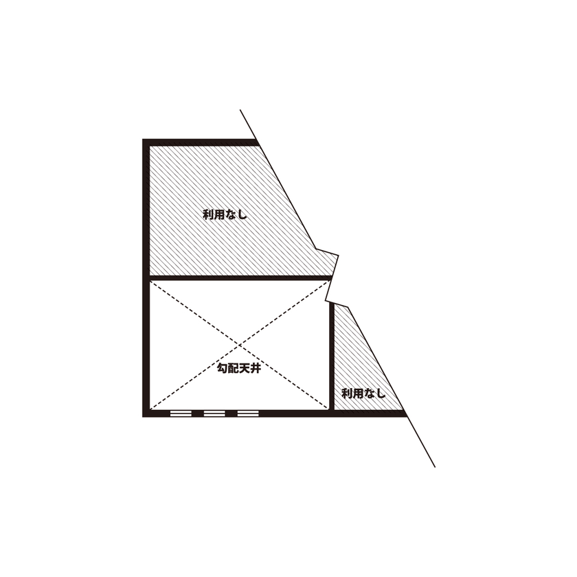 悠悠ホーム 片流れのおしゃれな外観　21.5帖のひろびろLDK　シンプル＆モダンな平屋スタイルの間取り図（4LDK）ロフト