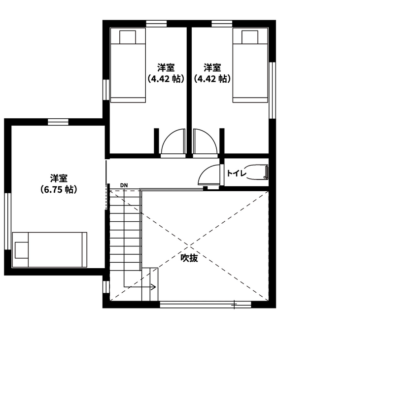 悠悠ホーム 【3000万円～3499万円で建てた家／34坪／間取り図あり】特別感を味わえる「ホテルライク」なデザインを追求の間取り図（4LDK）2階