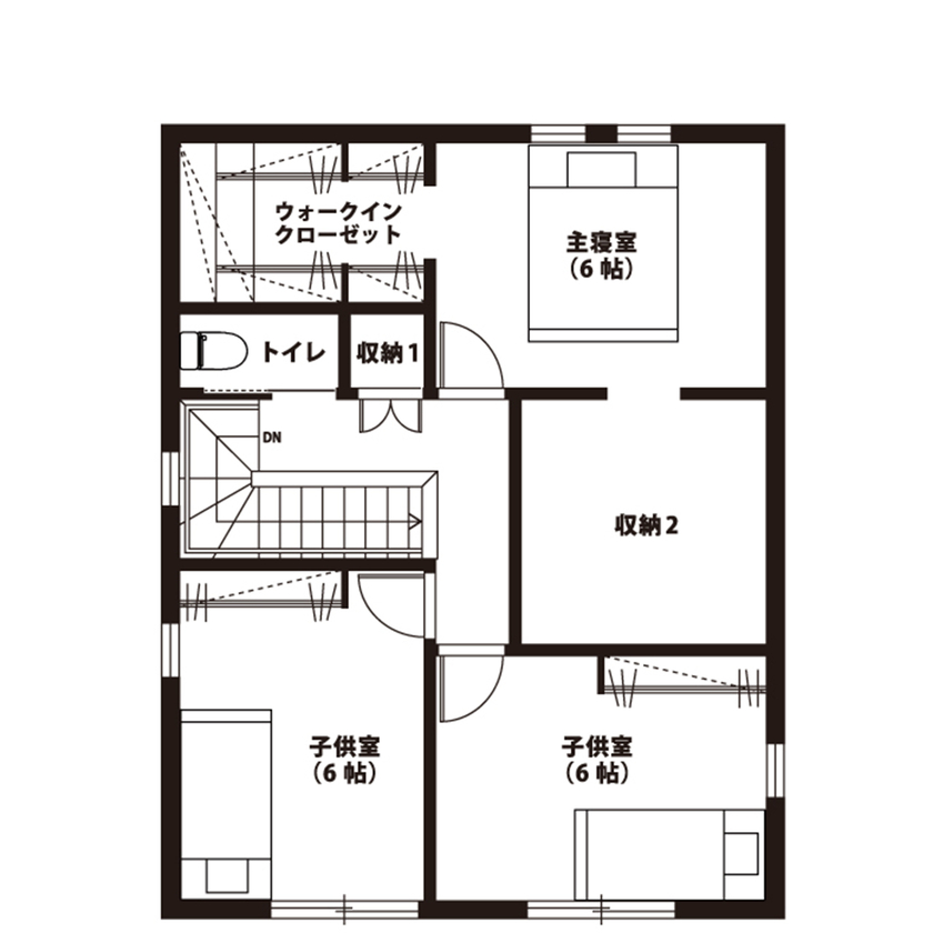 悠悠ホーム 【2500万円～2599万円で建てた家／約31坪／間取り図あり】気になる「お金」の話から始めた、20代の家づくりの間取り図（3LDK）2階