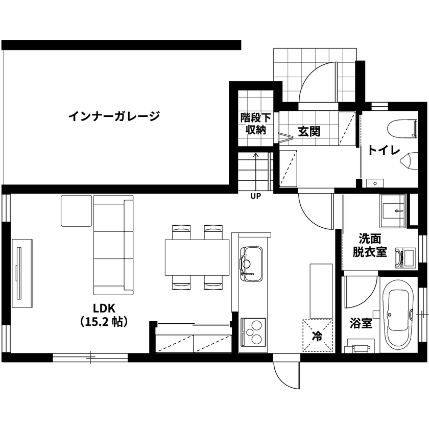 悠悠ホーム 【2300万円台で建てた家／約30坪／間取り図有】ギターに愛車にコレクション、「趣味」を存分に謳歌する日々の間取り図（3LDK）1階