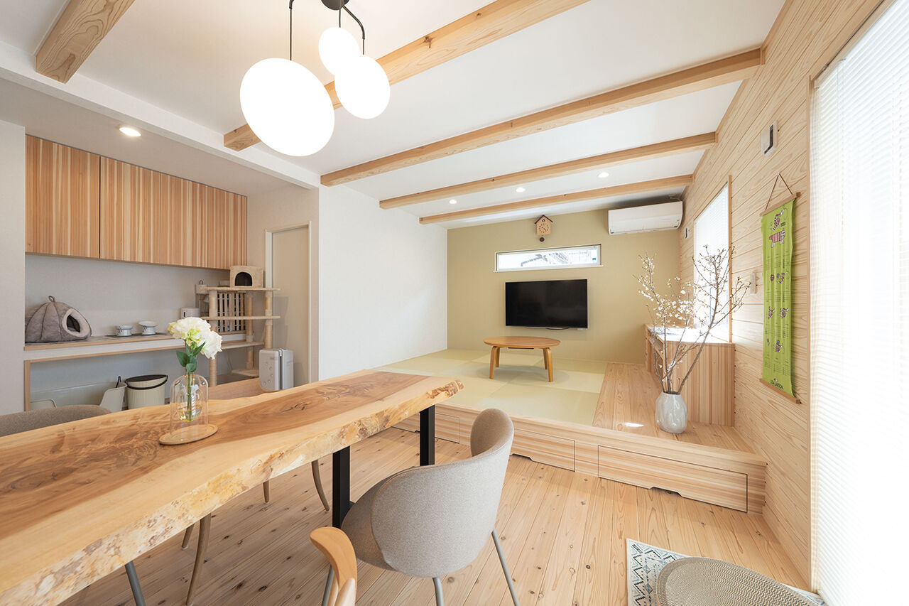 森のめぐみ工房 【1000万円台後半／平屋／間取り図有】猫ちゃんファースト！猫の自由と人の快適さを両立する、木の家の建築実例画像2