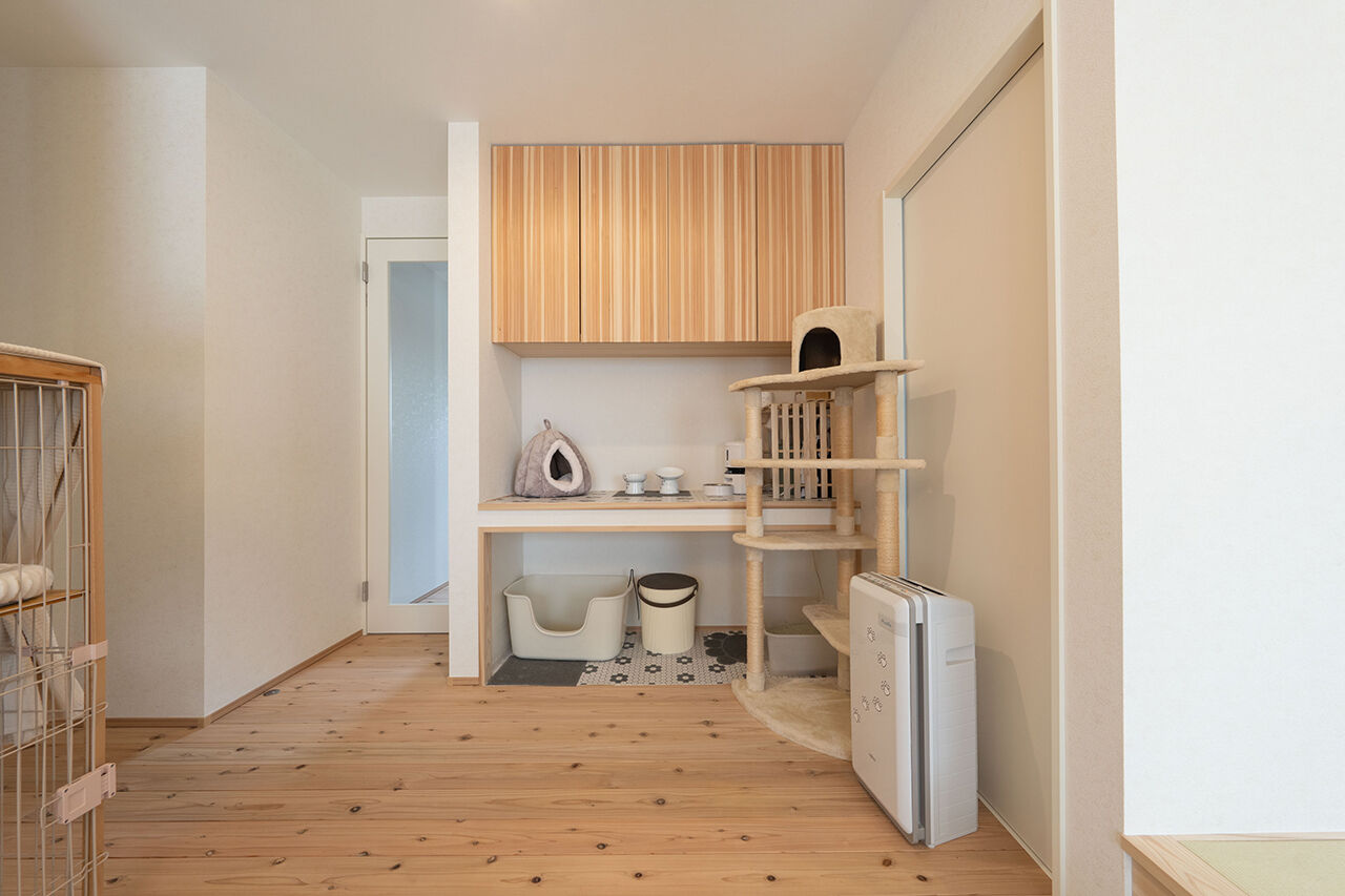 森のめぐみ工房 【1000万円台後半／平屋／間取り図有】猫ちゃんファースト！猫の自由と人の快適さを両立する、木の家の建築実例画像6