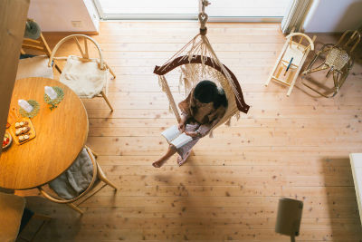 一級建築士事務所　和工務店 【全棟気密測定/多摩市/間取り】木の柔らかな質感＋陽光が心地よい。ハンモックでゆったりと過ごす暮らしの建築実例画像6