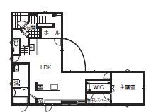 Vie house  【1000万円台／約38坪】無垢のヘリンボーンを愉しむヴィンテージな空間が魅力的の間取り図（3LDK）1階
