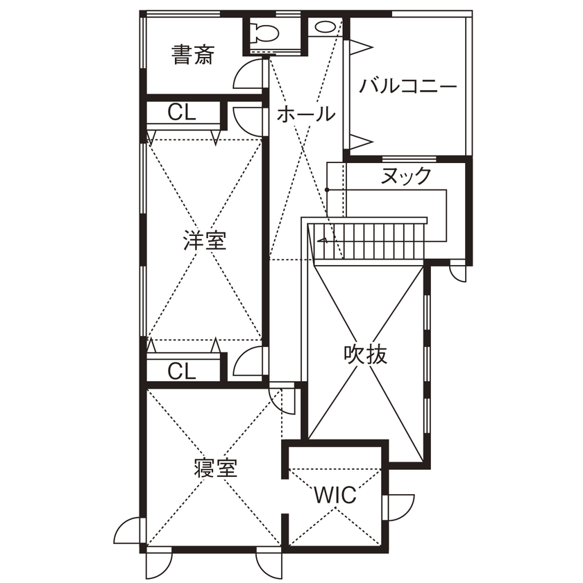 SUUMO】 【3000万円台|40坪台|間取り|2階建て】存在感のある吹き抜けが魅力。バルコニーとスキップフロアのある家 - ミューズの家  本社の建築実例詳細 | 注文住宅