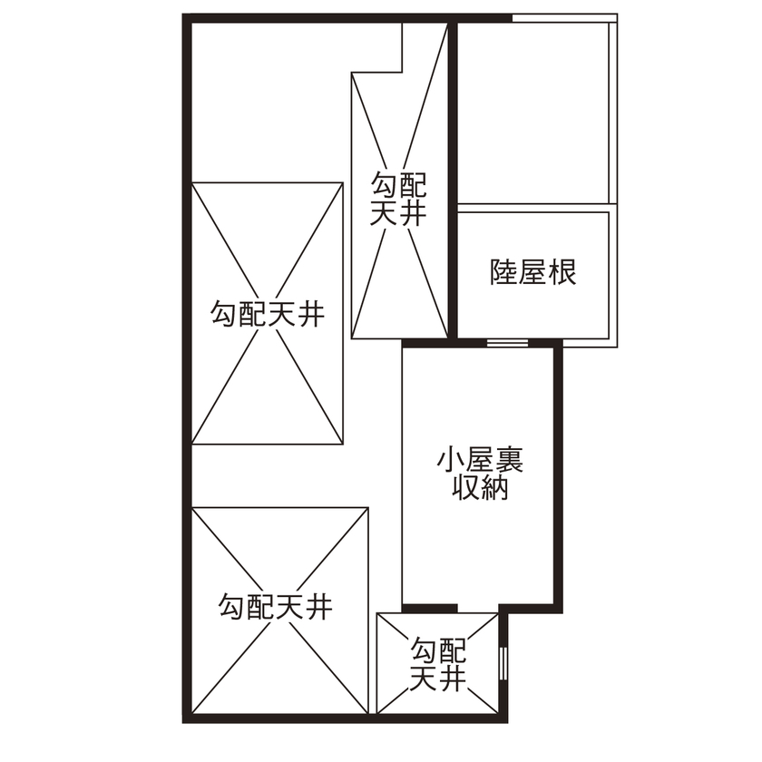 ミューズの家 【3000万円台|40坪台|間取り|2階建て】存在感のある吹き抜けが魅力。バルコニーとスキップフロアのある家の間取り図（3LDK）小屋裏