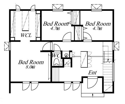AD設計室 【札幌市/3LDK/自然素材】2階リビングを採用し、眺望と立地の良さを最大限に楽しむ暮らしの間取り図（3LDK）1階