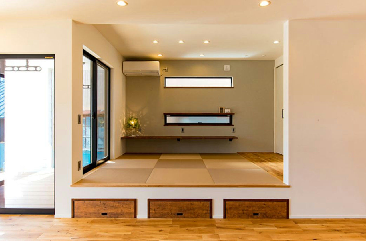 住み家 オーク材のヘリンボーンが映える、趣味も楽しむヴィンテージスタイルの平屋の建築実例画像6