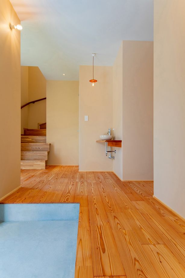 住み家 ペイントとカラマツと2階リビングの家の建築実例画像2