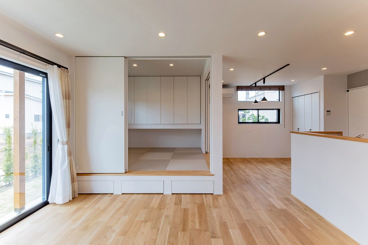 住み家 庭と音楽を楽しむレッドシダー×ヘリンボーンの家の建築実例画像4