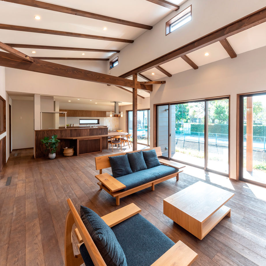 愛和 【愛知/平屋/30畳LDK/ビルドインガレージ】セカンドライフを過ごす大らかな平屋は愛犬にもやさしい木の家の建築実例画像3