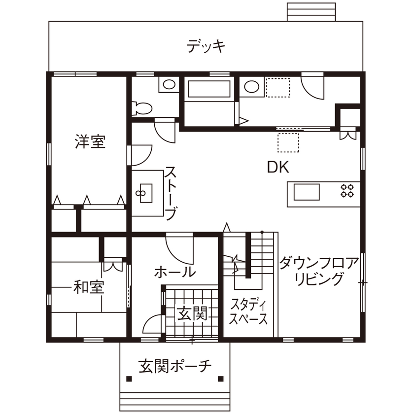 翼住宅（つばさハウジング） 【3900万円】こだわりを詰め込んだ6LDK。快適な室温と清浄な木の香りに包まれて、趣味も子育ても楽しめる！の間取り図（6LDK）1階