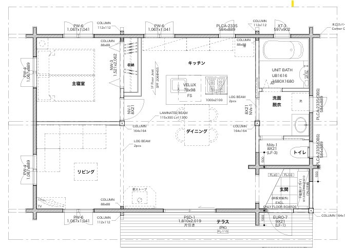 翼住宅（つばさハウジング） 【18坪/2100万円台】憧れの理想の暮らしをシンプルに叶えた心やすらぐ家の間取り図（1LDK）1階