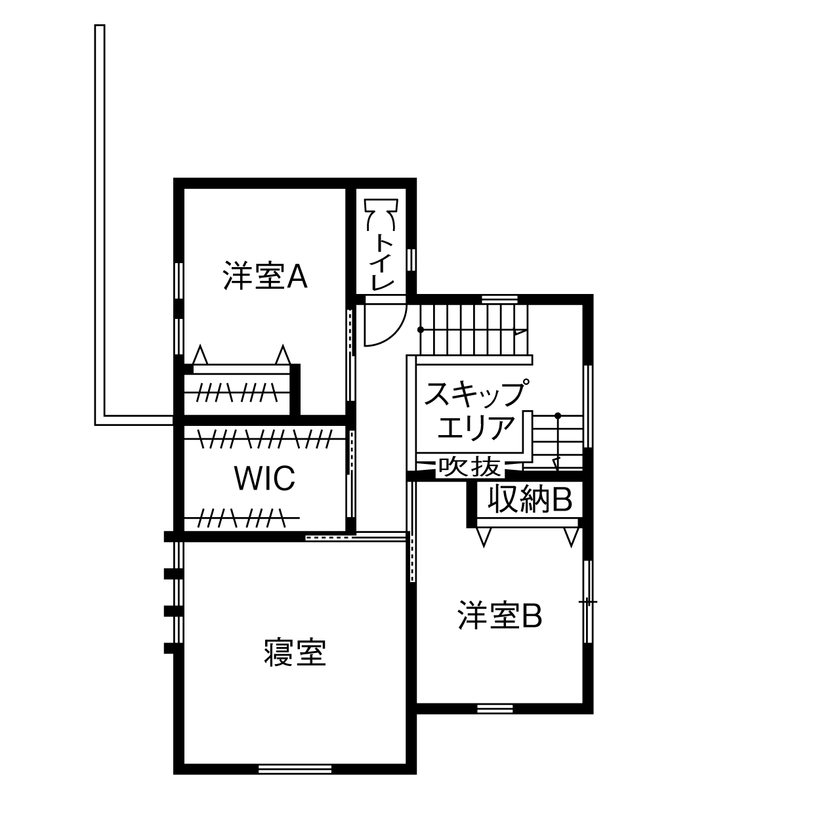 石友ホーム　滋賀支社 【50坪以上の土地/3000万円台/長浜市/間取図】15年連続北陸着工棟数No.1（※）の経験で建てた高性能な家の間取り図（4LDK）2階