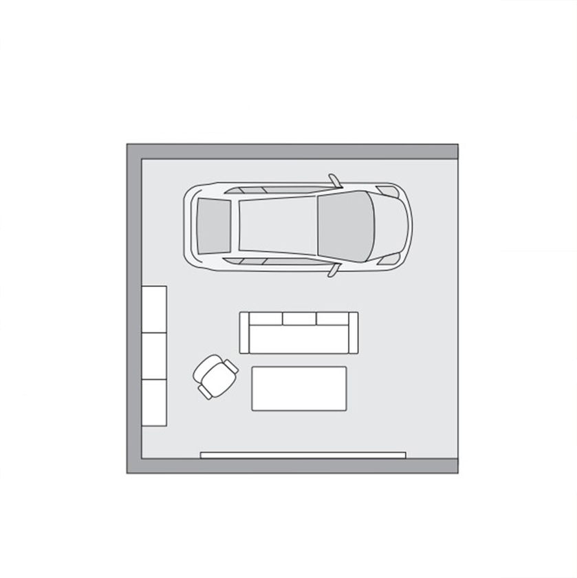 アイキョーホームのガレージハウス 【2566万円|ビルトイン|27坪】1階のガレージは秘密基地！パナソニック耐震工法の籠って楽しむ贅沢空間の間取り図（3LDK+ガレージ）1階