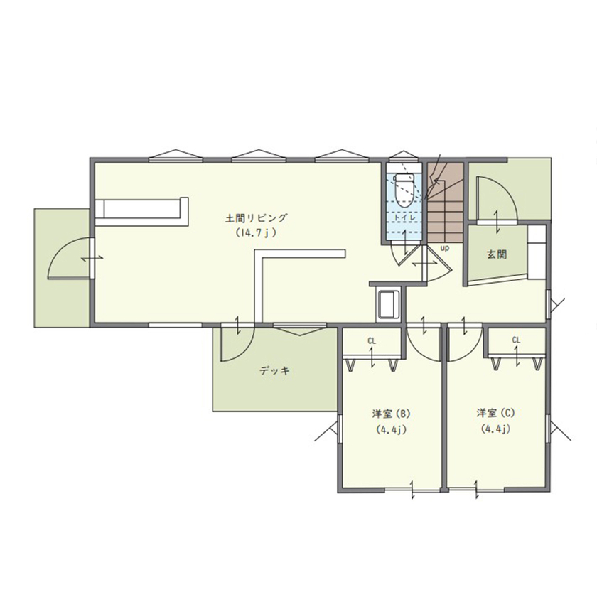 アイキョーホームのガレージハウス 【2875万円|30坪台|変形地|2階リビング】テクノストラクチャーで実現！三角地で叶えた店舗併用住宅の間取り図（3LDK+店舗）1階