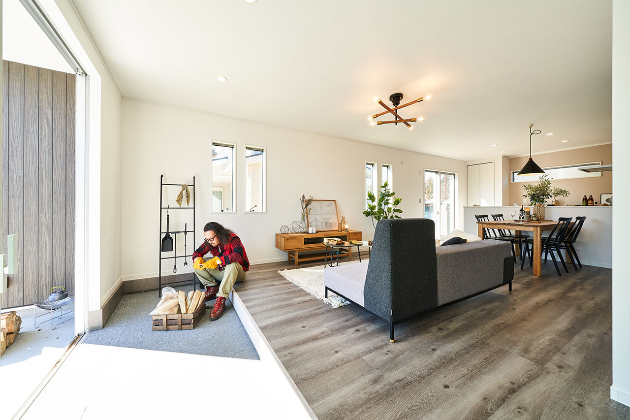 アイキョーホームのガレージハウス 【3364万円／延床34.8坪／間取図】毎日の暮らしをアクティブに。土間とフリースペースのある家の建築実例画像3