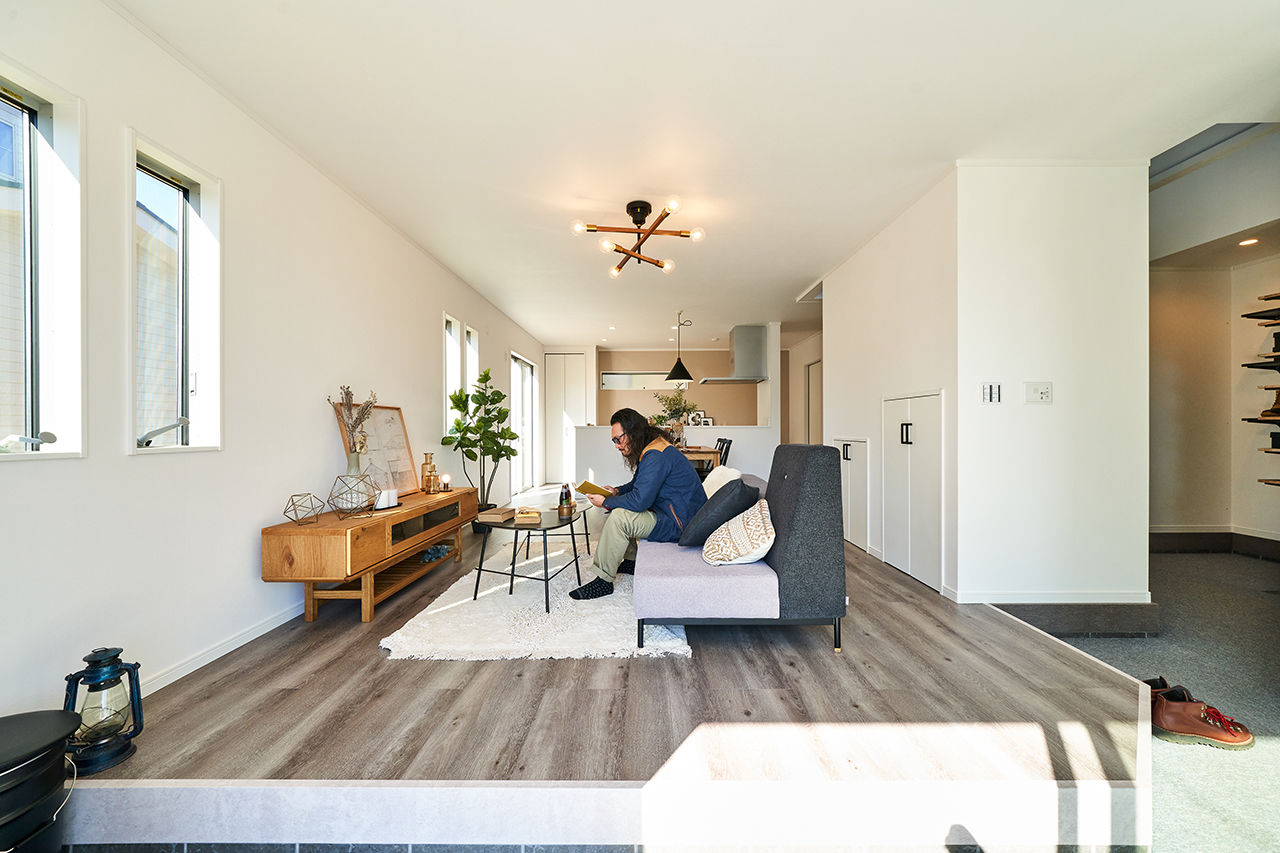 アイキョーホームのガレージハウス 【3364万円／延床34.8坪／間取図】毎日の暮らしをアクティブに。土間とフリースペースのある家の建築実例画像6