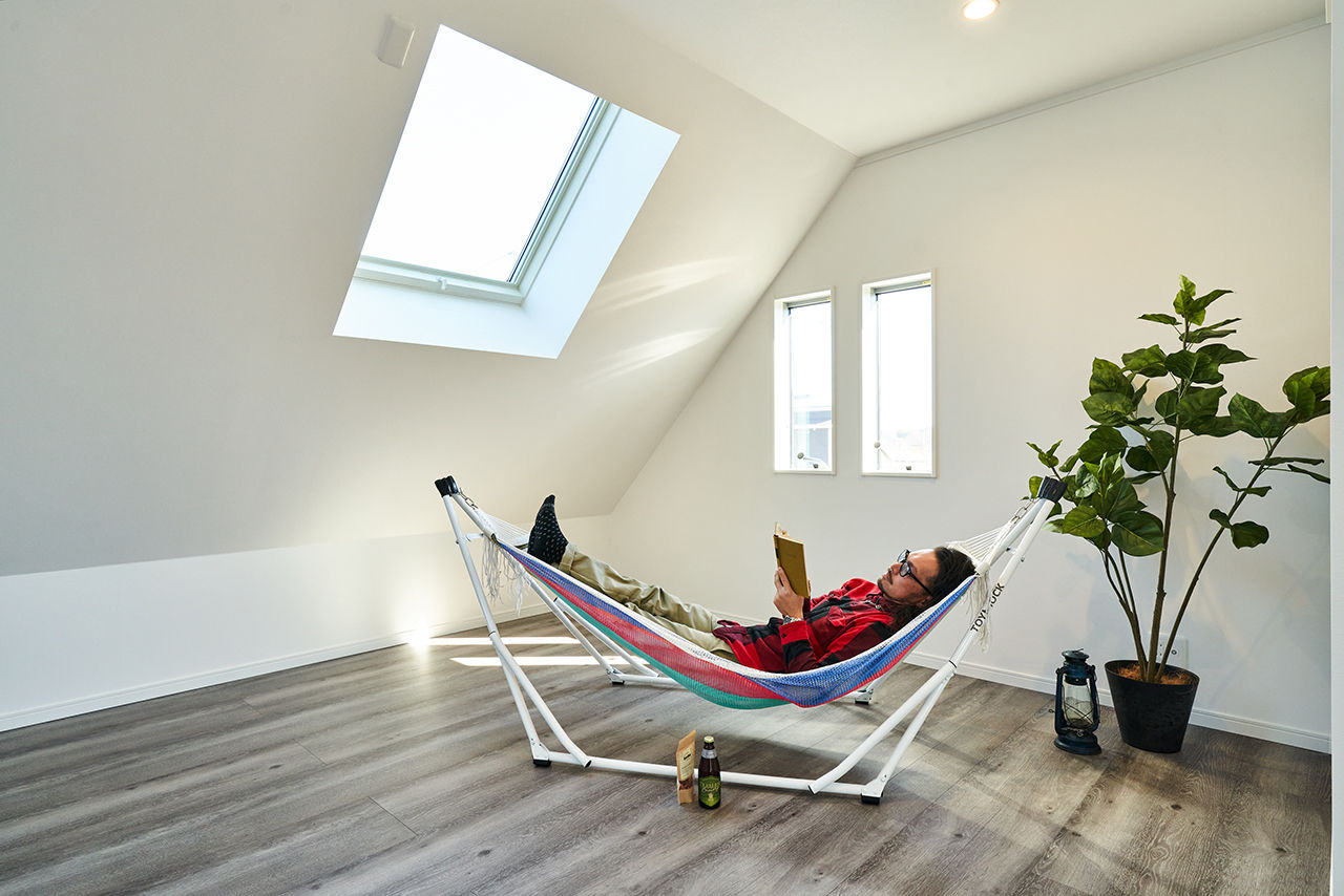 アイキョーホームのガレージハウス 【3364万円／延床34.8坪／間取図】毎日の暮らしをアクティブに。土間とフリースペースのある家の建築実例画像9