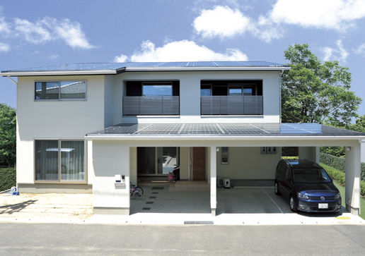 イシンホーム住宅研究会 未来のゼロエネ住宅。門・ガレージ付大容量売電住宅に大満足の建築実例画像5