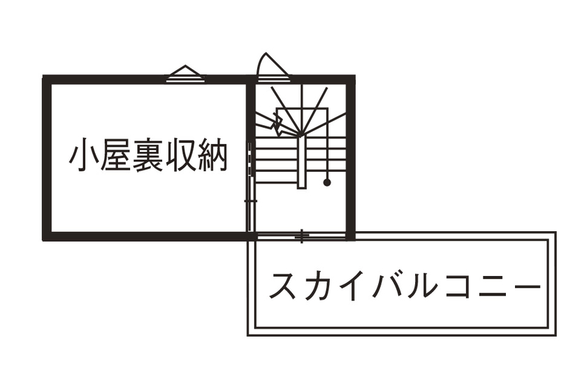 むぎくら 【1500～1999万円/37.8坪/間取り図有】スカイバルコニーやウッドデッキで趣味を満喫できる遊び心詰まった家の間取り図（3LDK）小屋裏収納