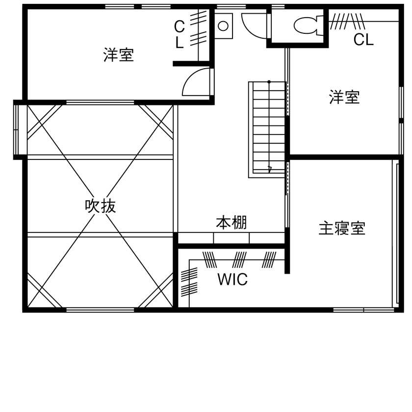 HOLOS HOME（ホロスホーム） 【愛知県|2000万円台|間取り図あり|ウッドデッキ】スローライフを実現させた、住宅地のなかの山小屋の間取り図（3LDK）2階