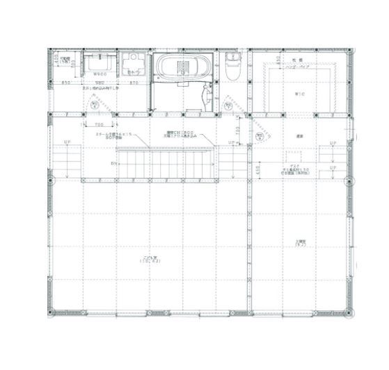 遊友建築工房 【神戸市/2000万円台/間取り図有】ガレージ上のウッドデッキにつながるLDK。光に満ちたリラックス空間の間取り図（2LDK）2階