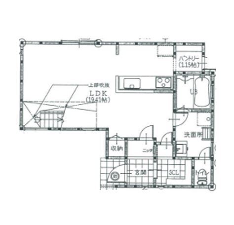 遊友建築工房 【尼崎市/1000万円台/20坪台/間取り図有】心地いい無垢床、漆喰壁。北欧インテリアの似合う狭小の家の間取り図（2SLDK）1階