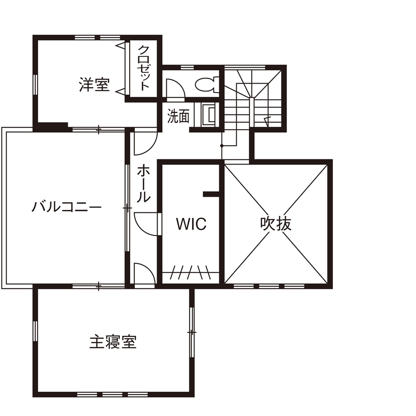 アイム・ユニバース 【沖縄県/二世帯住宅/吹抜け/間取り図有】10帖の広々バルコニーで贅沢な時間を楽しむ、開放感抜群の住まいの間取り図（4LDK）2階