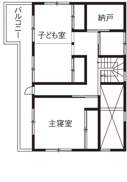 椎葉工務店 【2000万円‐2500万円】【間取り図あり】内土間と大きな吹抜けで再現 生まれ育った「京町家」の家の間取り図null2階