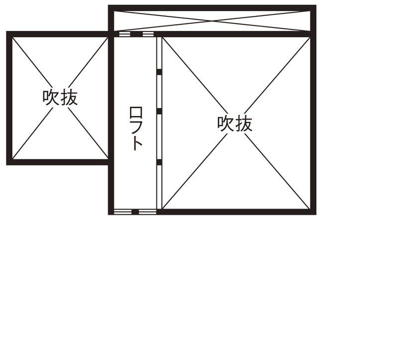 椎葉工務店 【2500万円‐3000万円】【間取り図あり】家に合わせて選んだ地松の梁　キッチンは｢酒蔵｣のイメージにの間取り図nullロフト