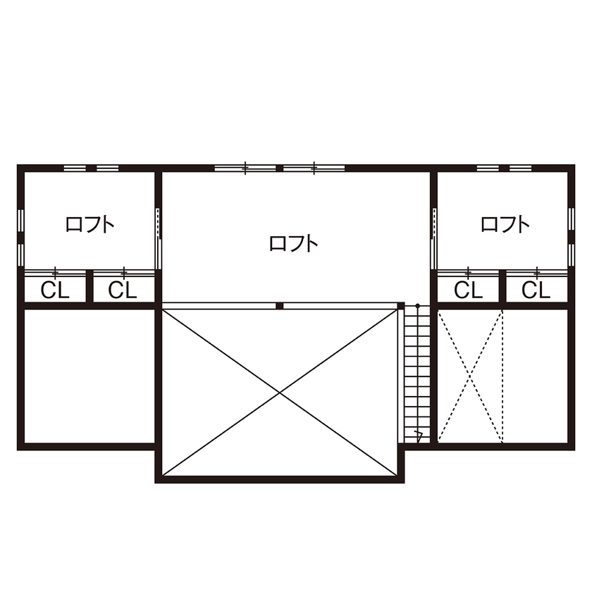 椎葉工務店 【大阪/平屋/3000万円台/子育て/間取り有】地松の梁、杉の天井、桧の床。表情豊かな木の平屋の間取り図（２LDK＋ロフト）ロフト